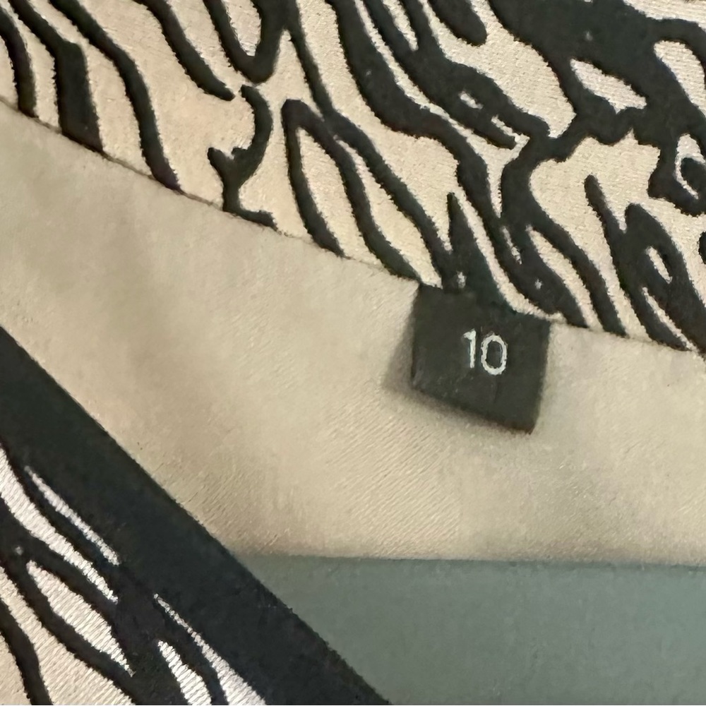 Women’s Dress Black & Cream Midi Silk Size 10 - Picture 8 of 8